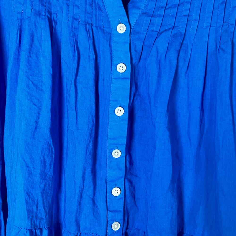 J. Crew Milly Button-Up Mini Dress Women's Medium Blue Cover-Up All Cotton - Picture 4 of 9